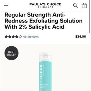 Paula’s Choice CLEAR regular strength anti-redness exfoliator.  New